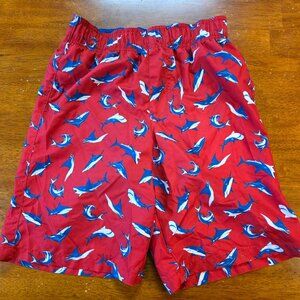 OP Ocean Pacific Swim Trunks Boys Large 10-12 Bright Pockets Lined Sharks